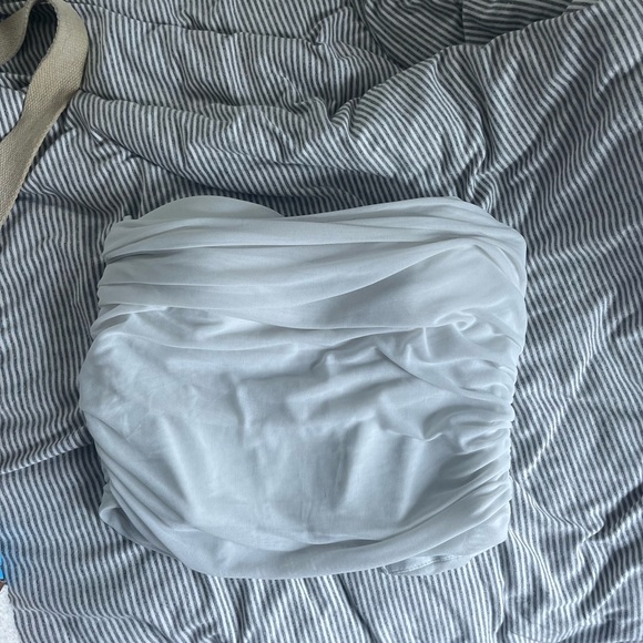 PARTHEA Pads Underwire Ruched Mesh Corset Tube Top - Picture 4 of 4